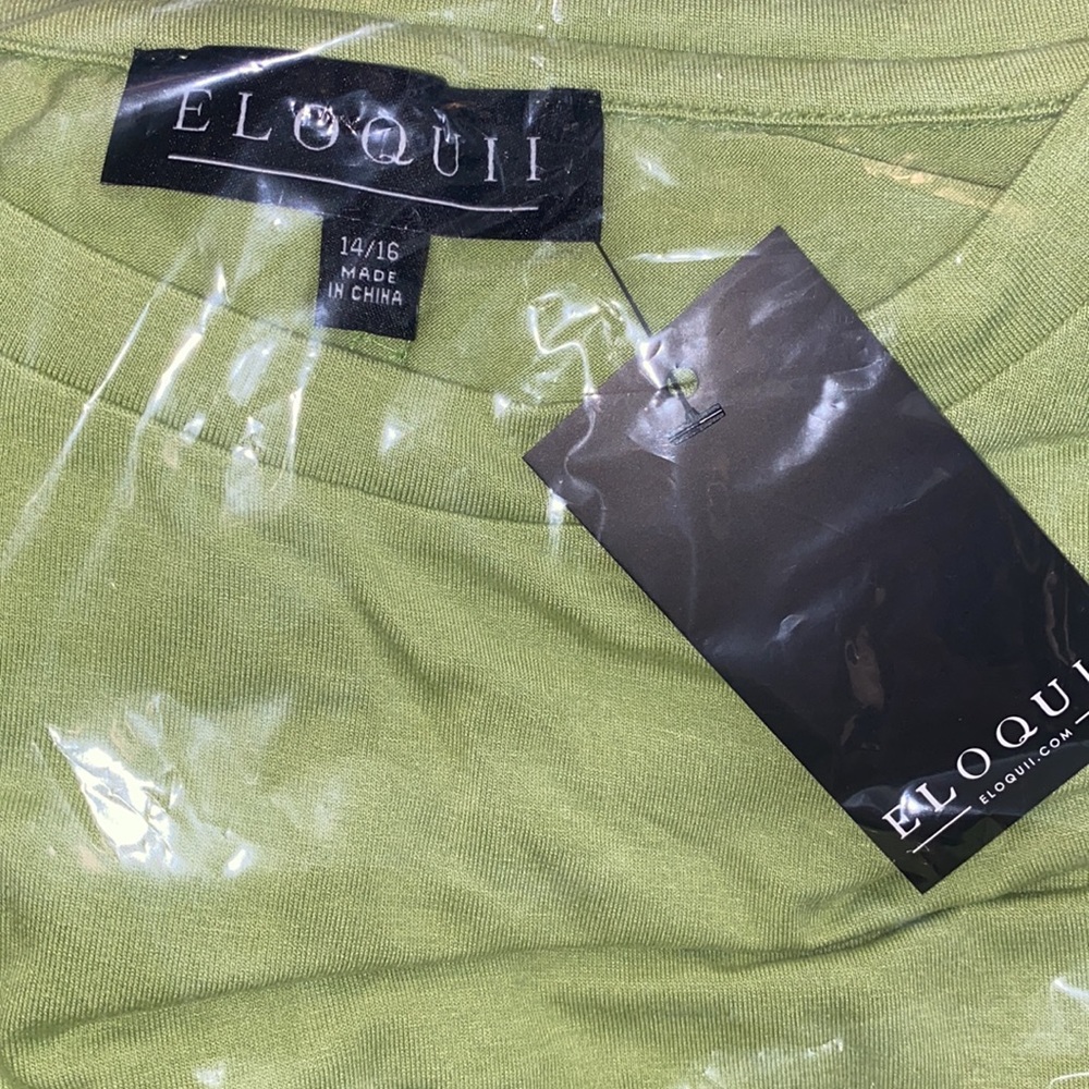 NWT ELOQUII Long Sleeve Top With Ruched Cutouts - Herbal Garden - Picture 8 of 10